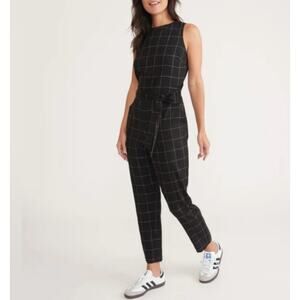 Marine Layer Black Checkered Jumpsuit